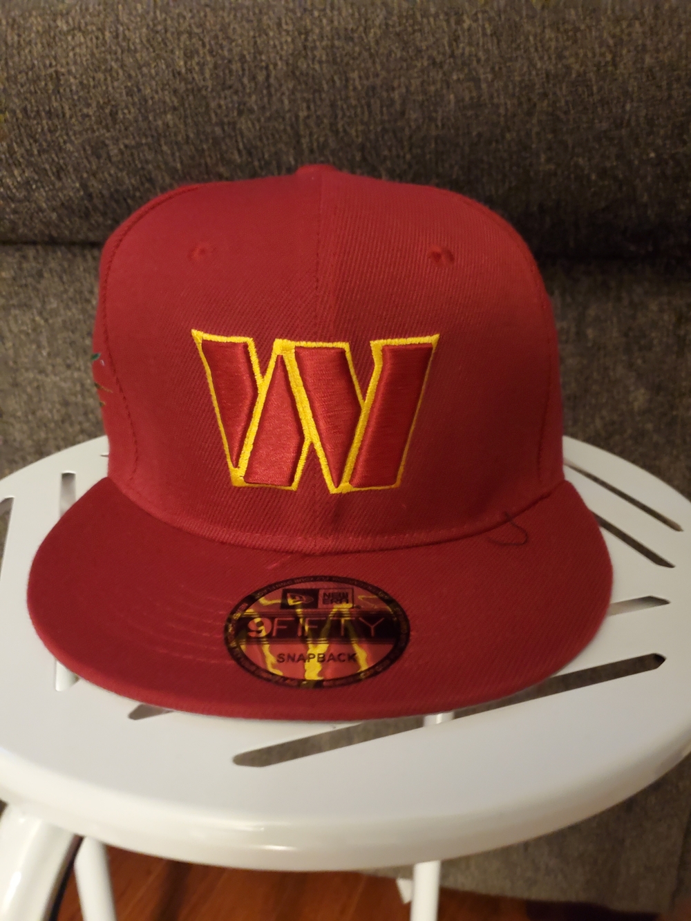 Burgundy & Gold Snapback Hat with Gold 'W' Embroidery